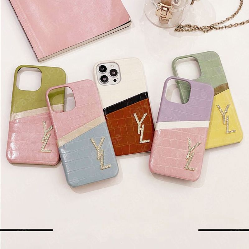 For IPhone 15 Pro Max Designer Phone Case Fashion Stitching Color