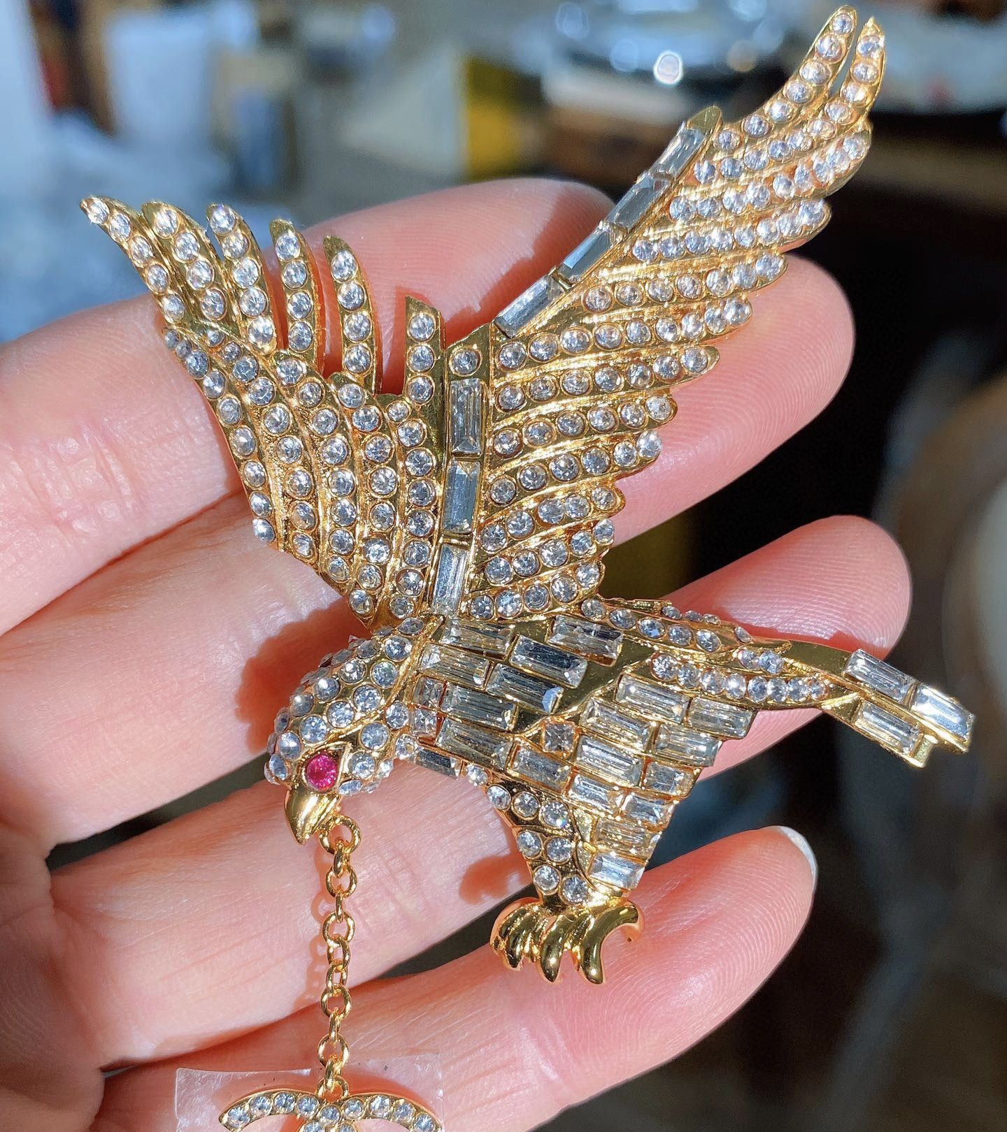 Vintage Women Luxury Brooches Crystal Rhinestone Hawk Jewelry GoldnColor  Simulated Pearl Pins And Brooches From Famousjewelrystore, $23.32