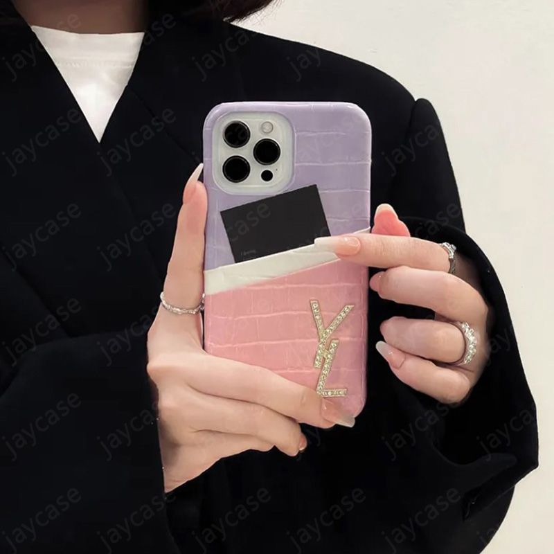 For IPhone 15 Pro Max Designer Phone Case Fashion Stitching Color