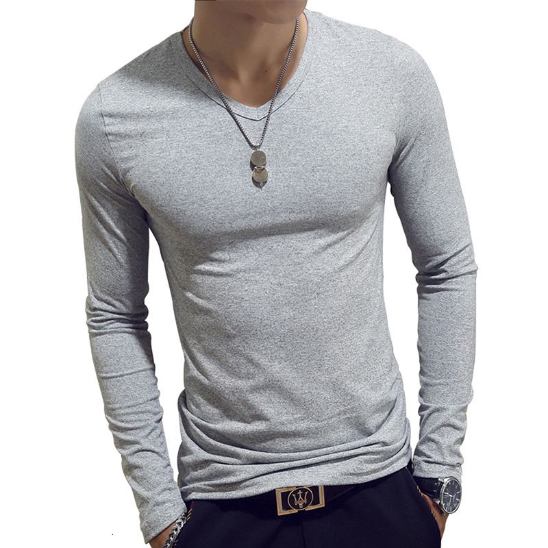 gray v-neck