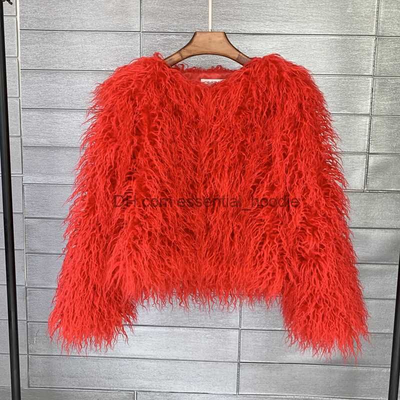 Red Faux Fur Matel