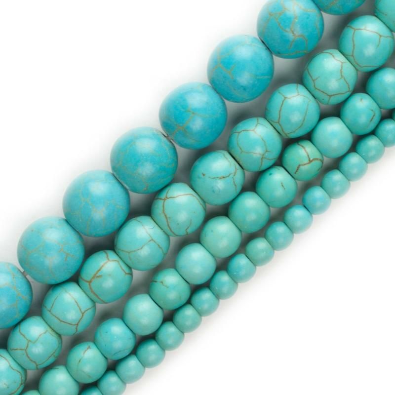 Bracelets Perles 6MM 18CM Turquoise