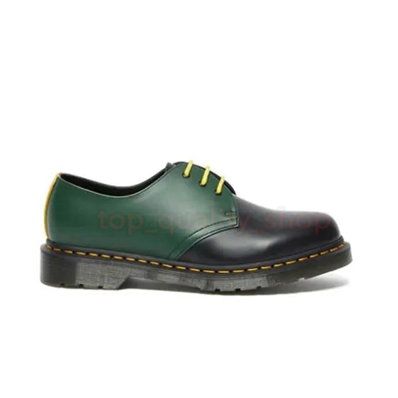 Baixo 1461 Couro Liso Oxford Verde Bla