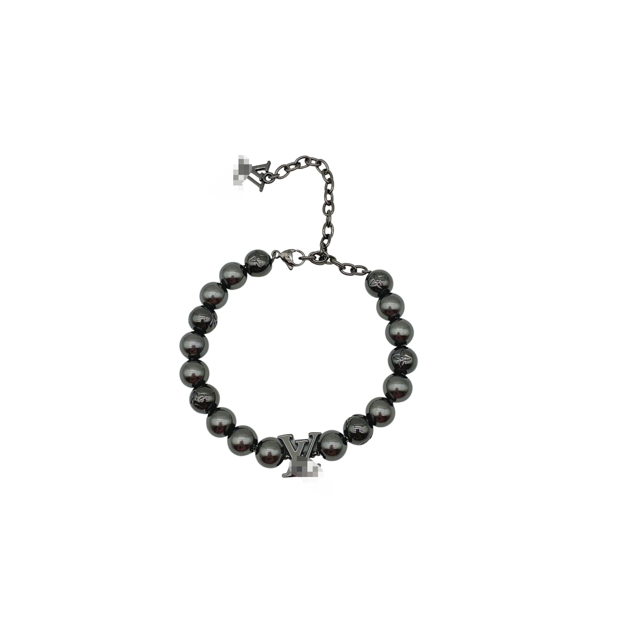 Louis Vuitton M0995A Monogram Pearls Bracelet , Black, One Size