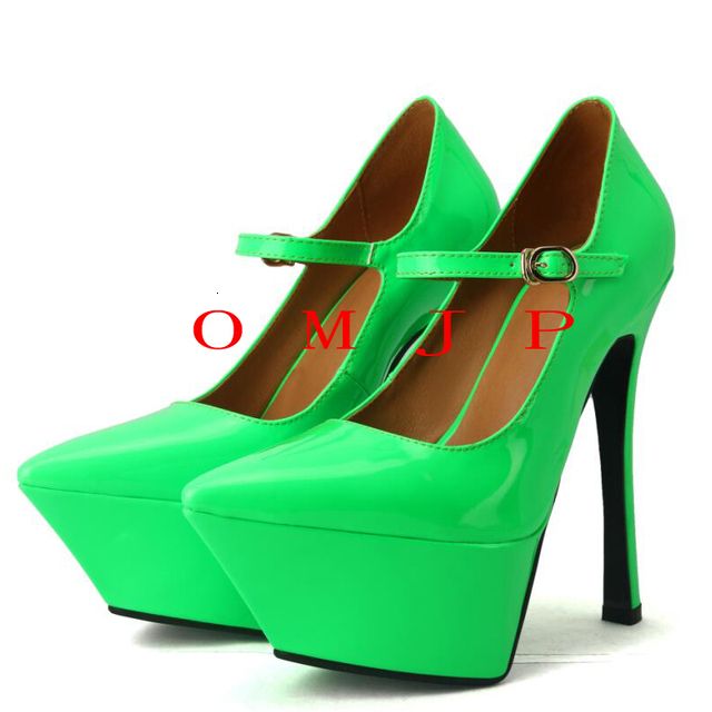 green patent leather