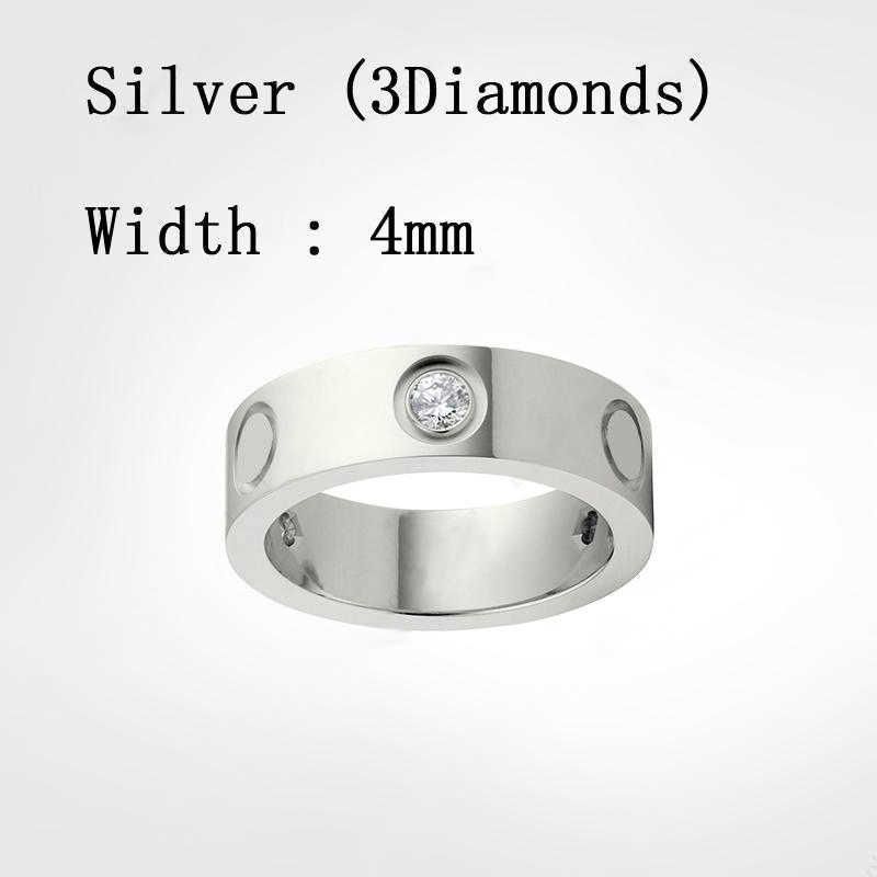 4 millimetri argento con diamante