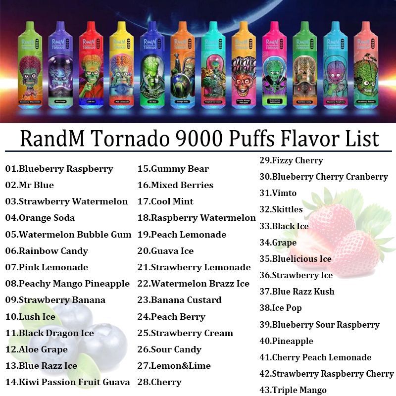 2% de sabores de mezcla RandM Tornado 9k