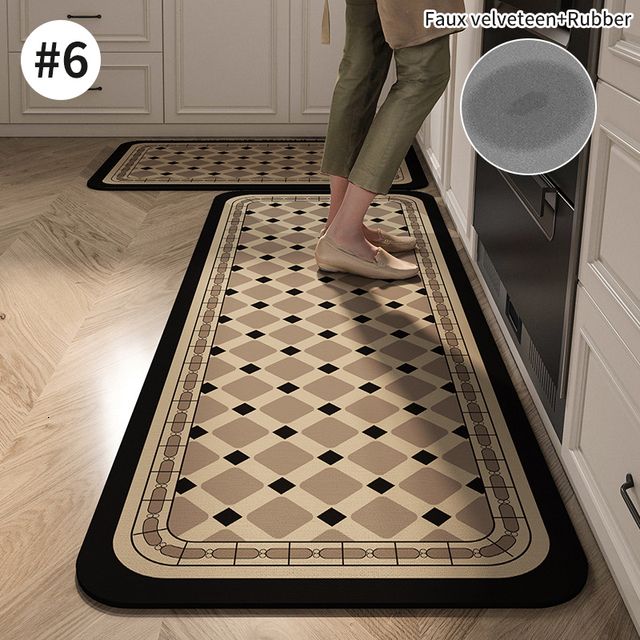Super Absorbent Kitchen Floor Mat Diatom Mud Pad Anti-Slip Long Strip Carpet