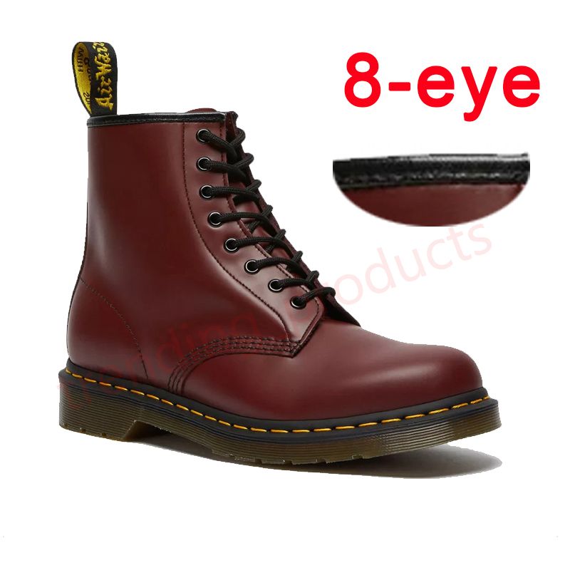 #27 1460 Couro Liso Vermelho Cereja 35-45