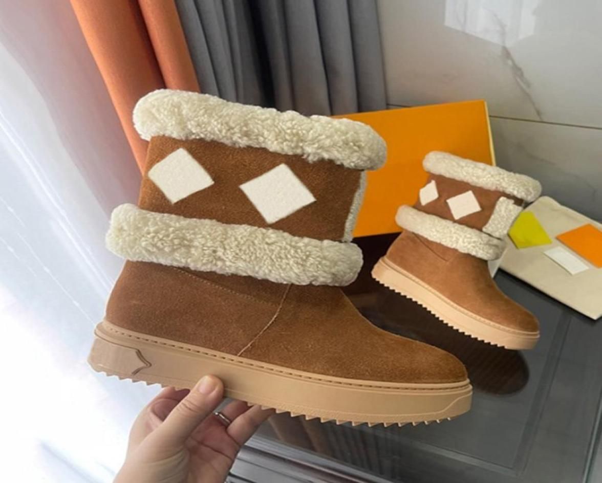 Women Snowdrop Flat Ankle Boot Shearling Top Boots Designers Fur Snow  Booties Black Cognac Brown Suede Leather Roman Boots Rubber 3218666 From  Jyys, $98.17