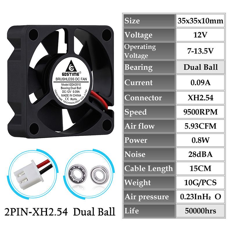 12V Dual Ball XH2.54