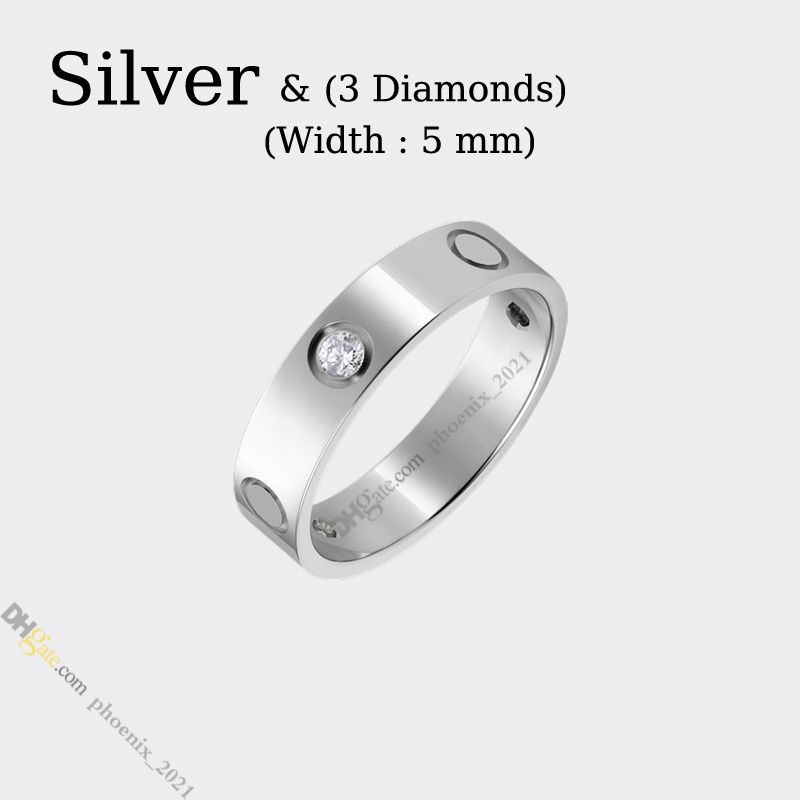 Prata (5 mm) -3 diamantes