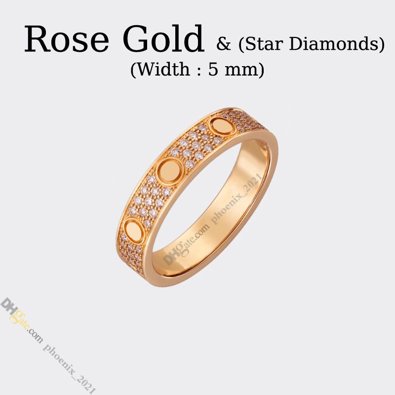 로즈 골드 (5mm)-스타 다이아몬드