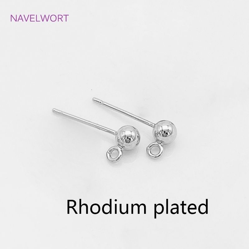 Rhodum plated -4 mm - 10 sztuk