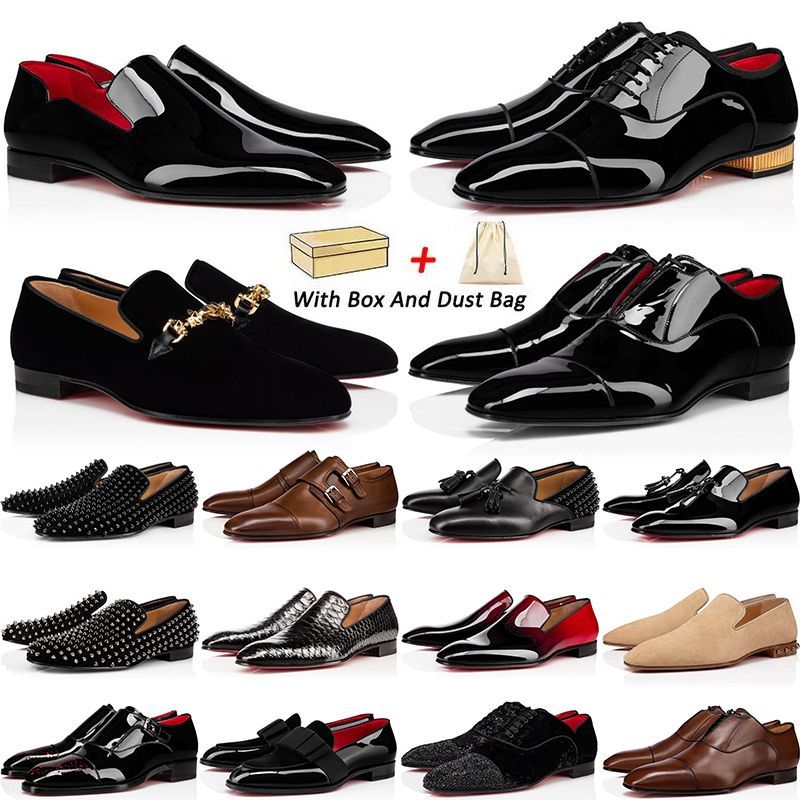 Luxury Red Bottoms Shoes With Box Designer Platform Flat Shoe Mens