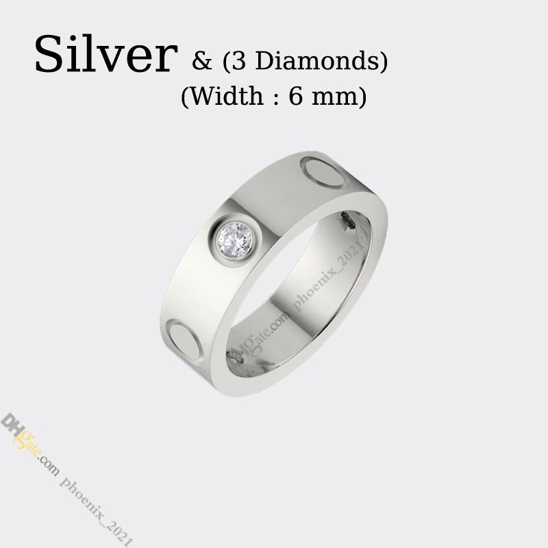 Silver (6mm) -3 diamanter
