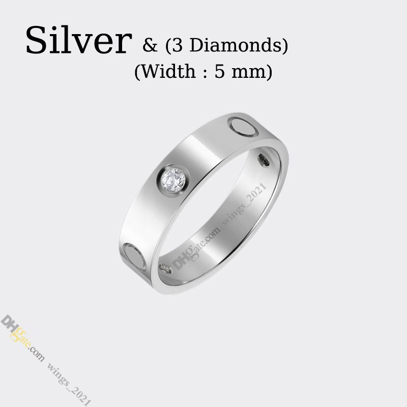 Argento (5 mm) -3 diamanti
