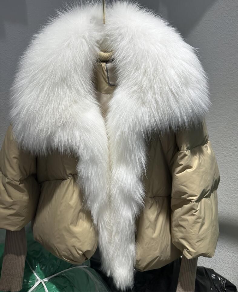 khaki with white fur