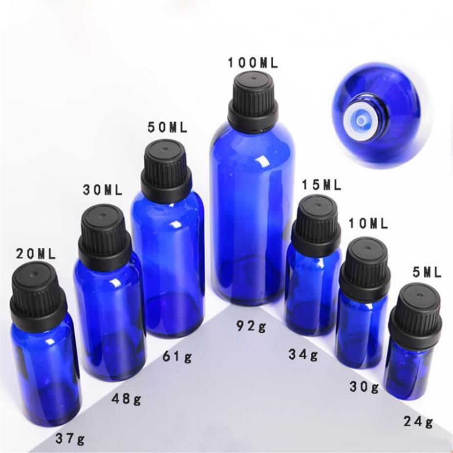 Bouteille Bleu Cobalt avec Compte-Gouttes pour Huiles Essentielles - 15 ml