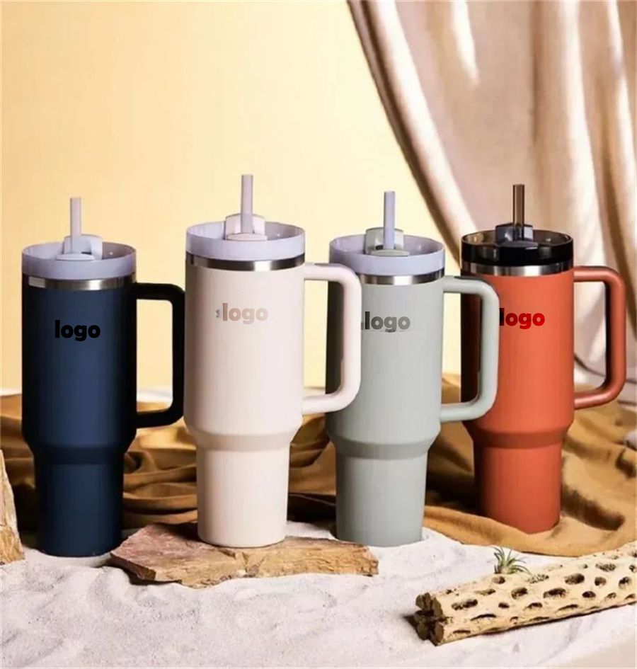 1pc Stainless Steel Vacuum Insulated Cup Sleeve With Handle And Straw,  Portable Car Cup Holder For Cold Drinks