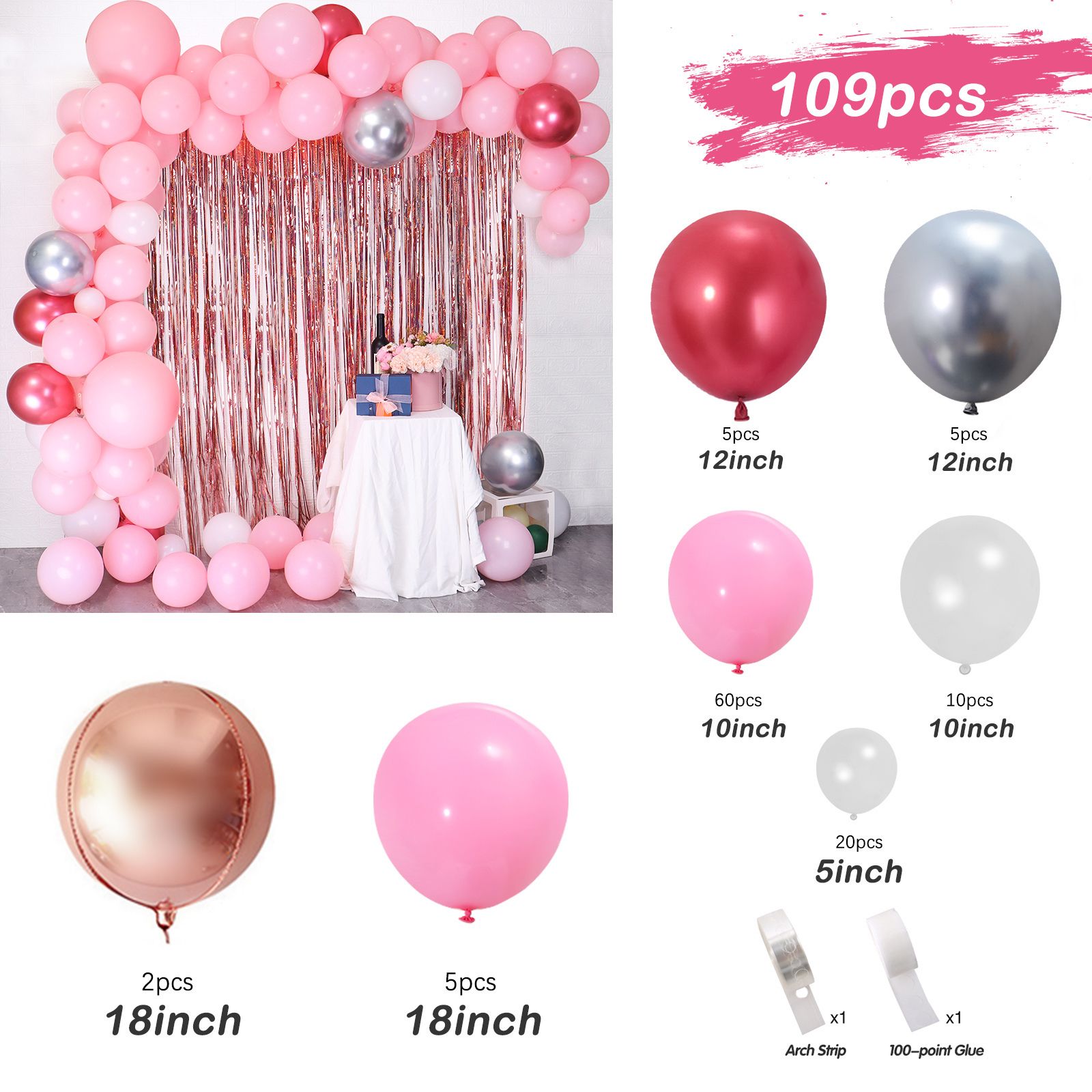 Łańcuch balonu 109 PCS