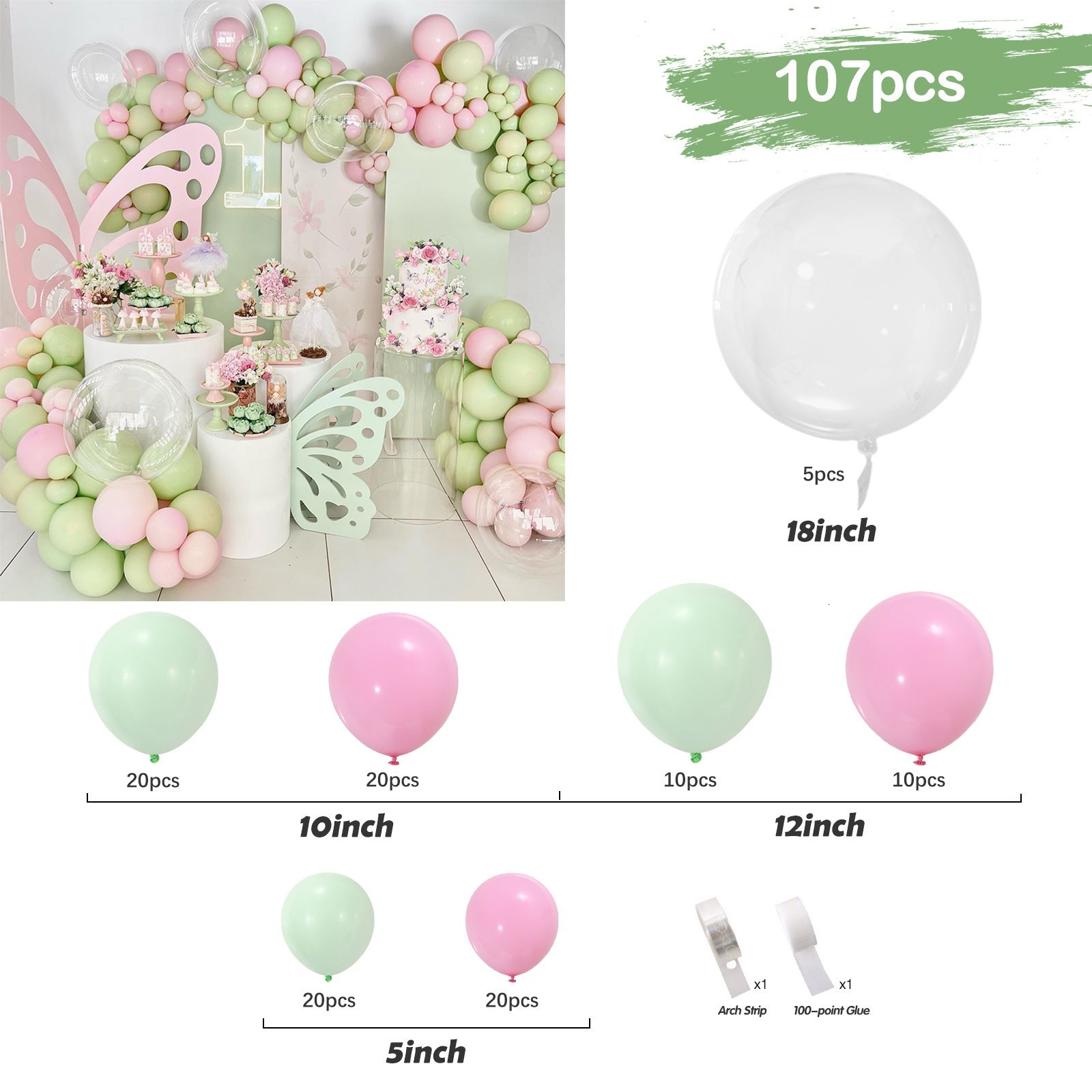 Łańcuch balonu 107 PCS