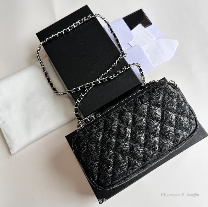 Black-silver , caviar leather