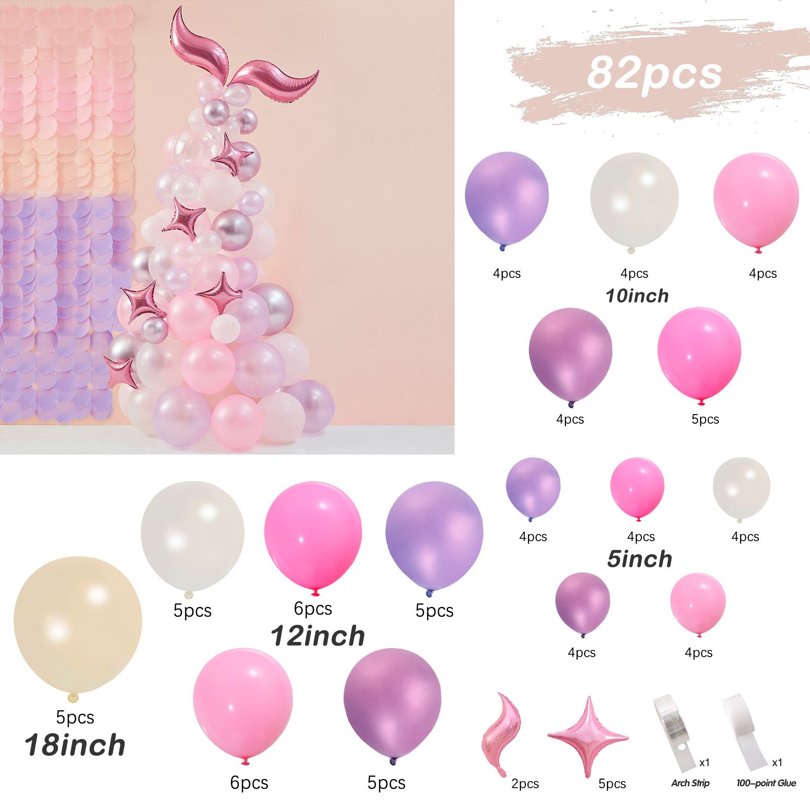 Łańcuch balonu 82 PCS