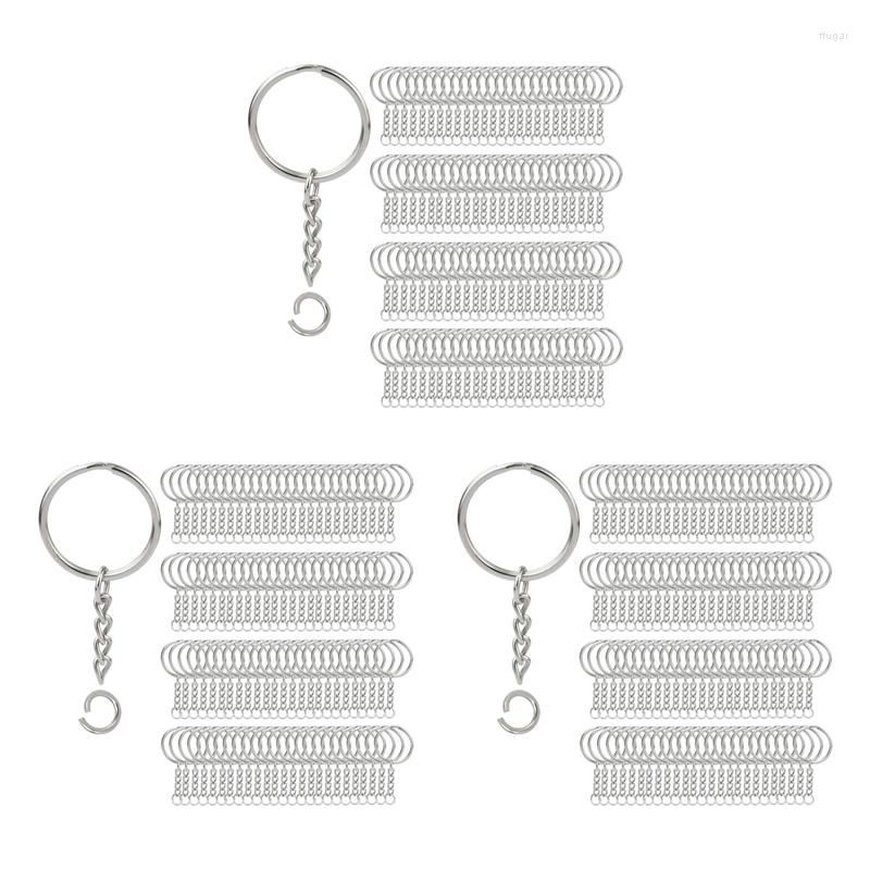 600Pcs Key Chain Rings,200Pcs 25mm Keychain Rings with Chain and