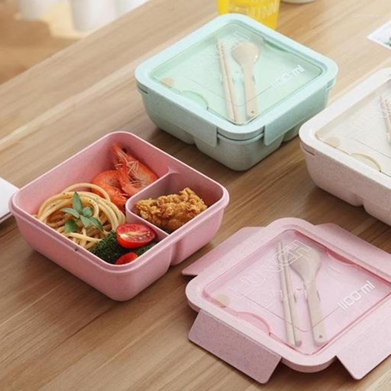 Kawaii Lunch Box Kids School, Cute Wheat Straw Lunch Box