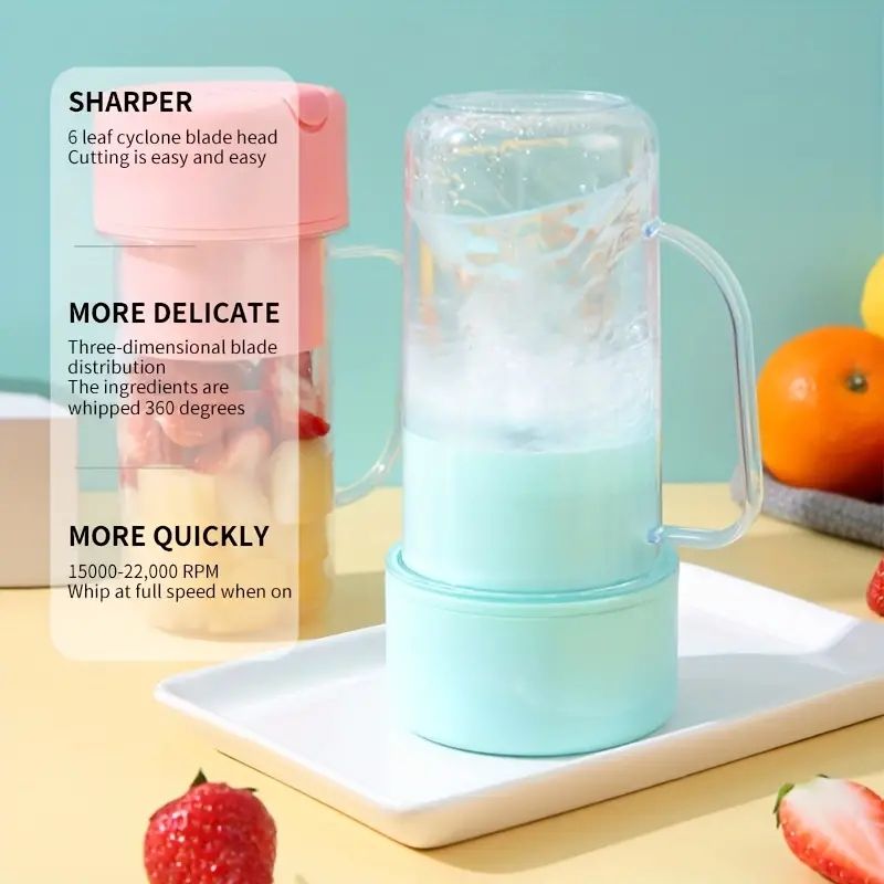 2 In 1 Rechargeable Straw Juicer Product Details : 🥤ONE-HANDED