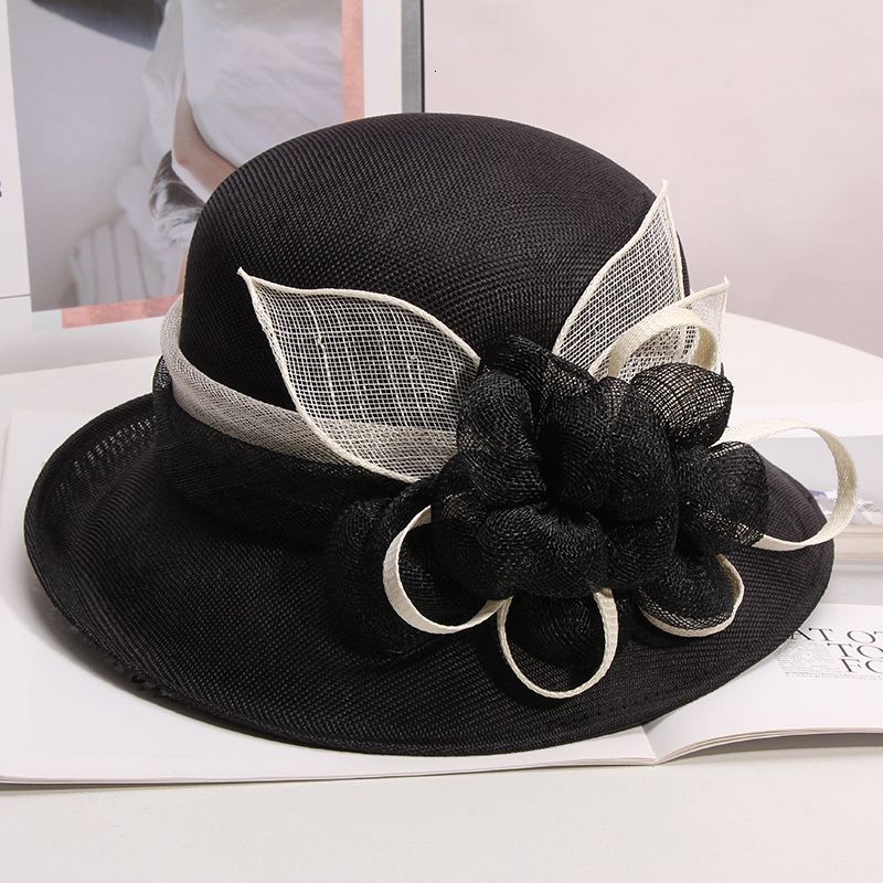linne hatt - svart