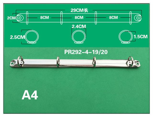 A4 29cm 4rings 20-Silver