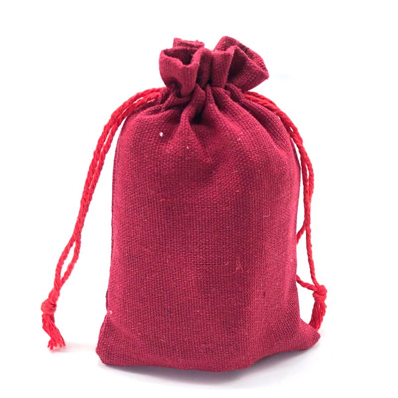 10x14cm Borsa colorata in cotone rosso vino