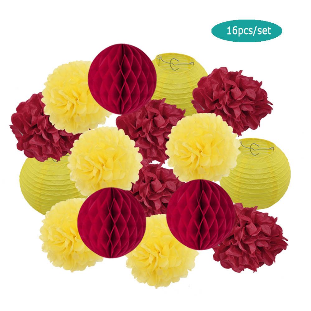 Conjunto amarelo vermelho-12 polegadas (cerca de 30 cm)-l