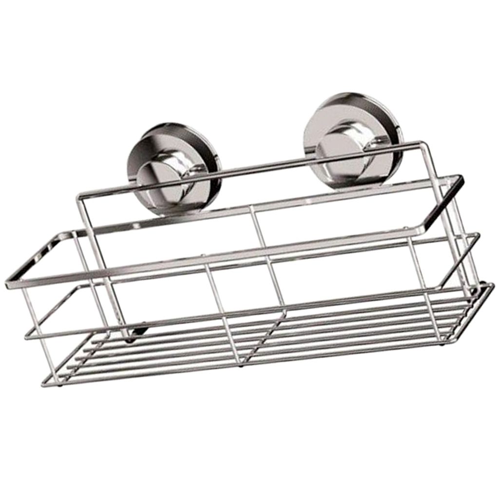 Suction Cup Stainless Steel Bathroom Storage Rack