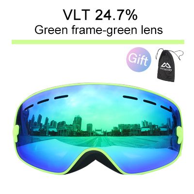 Green Ski Goggles