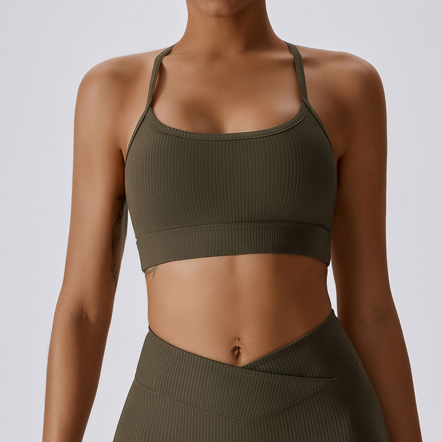 olive green bra