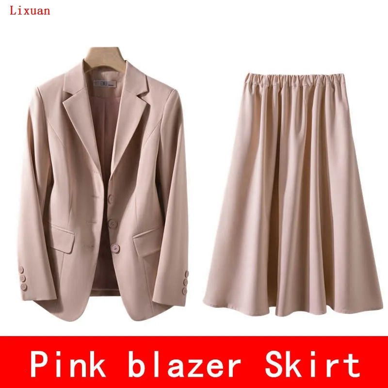 pink blazer skirt