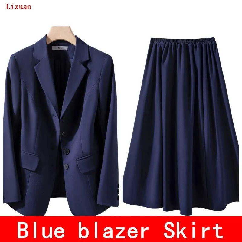 blue blazer skirt