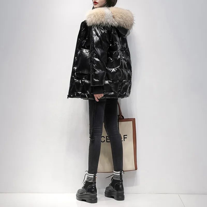 black fox fur collar