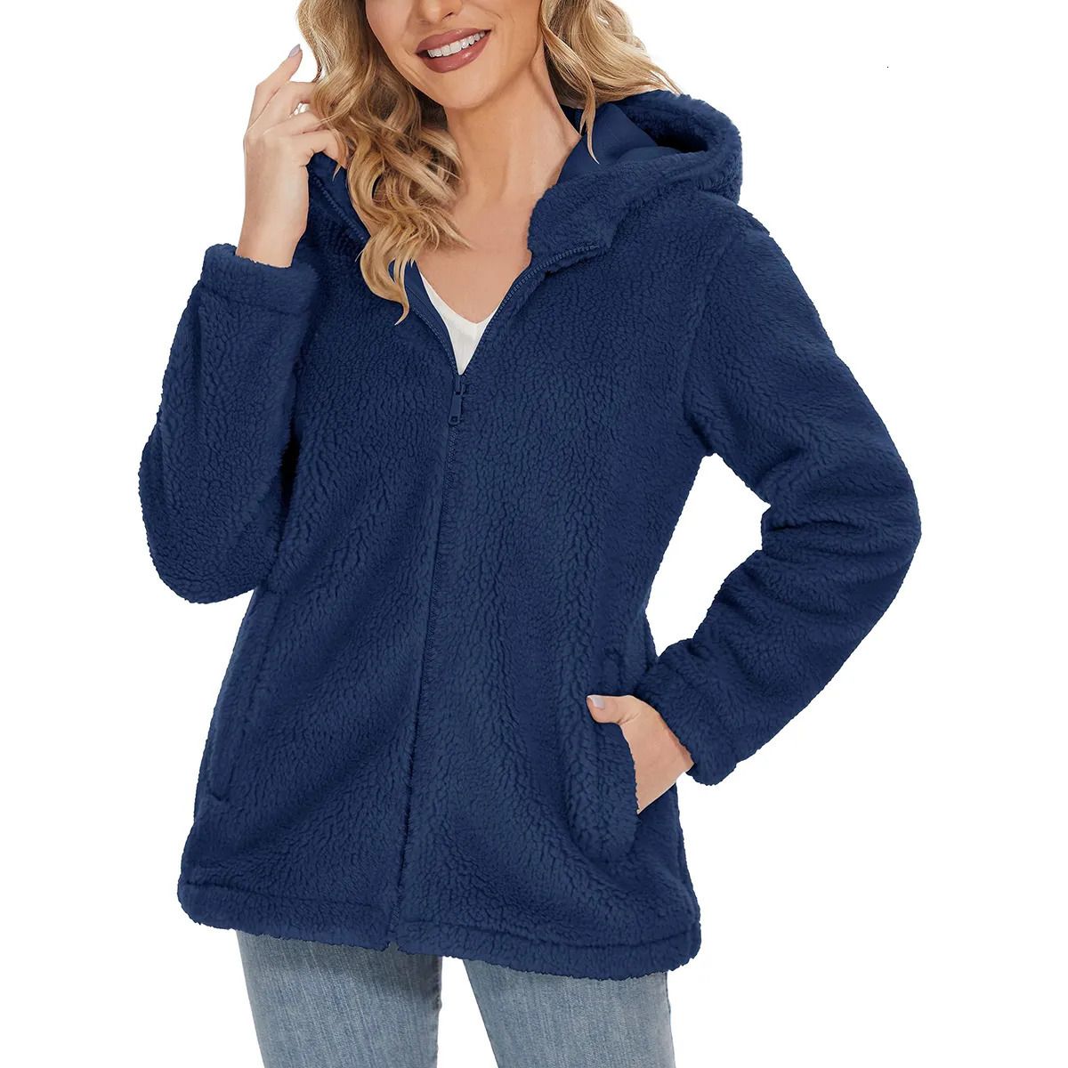 hooded dark blue