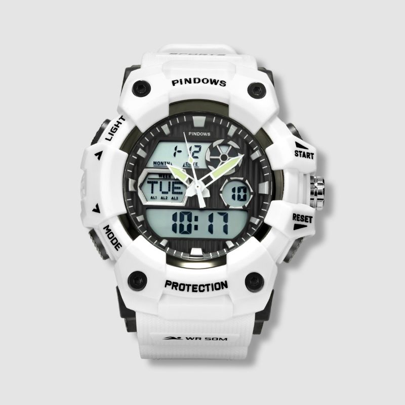 white sport watch