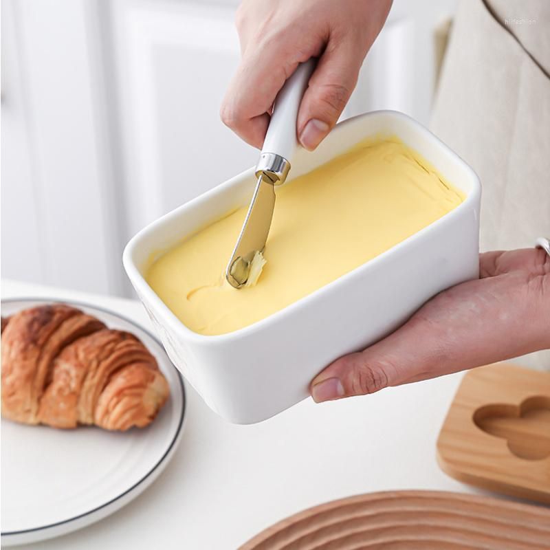 600ml Butter Dish with Lid Ceramics Butter Keeper Container with