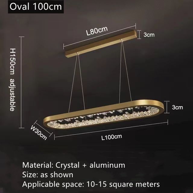 Warm Wit Gouden lamphuis Ovaal 100cm