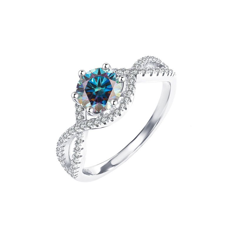 A: diamante de 1 ct/azul