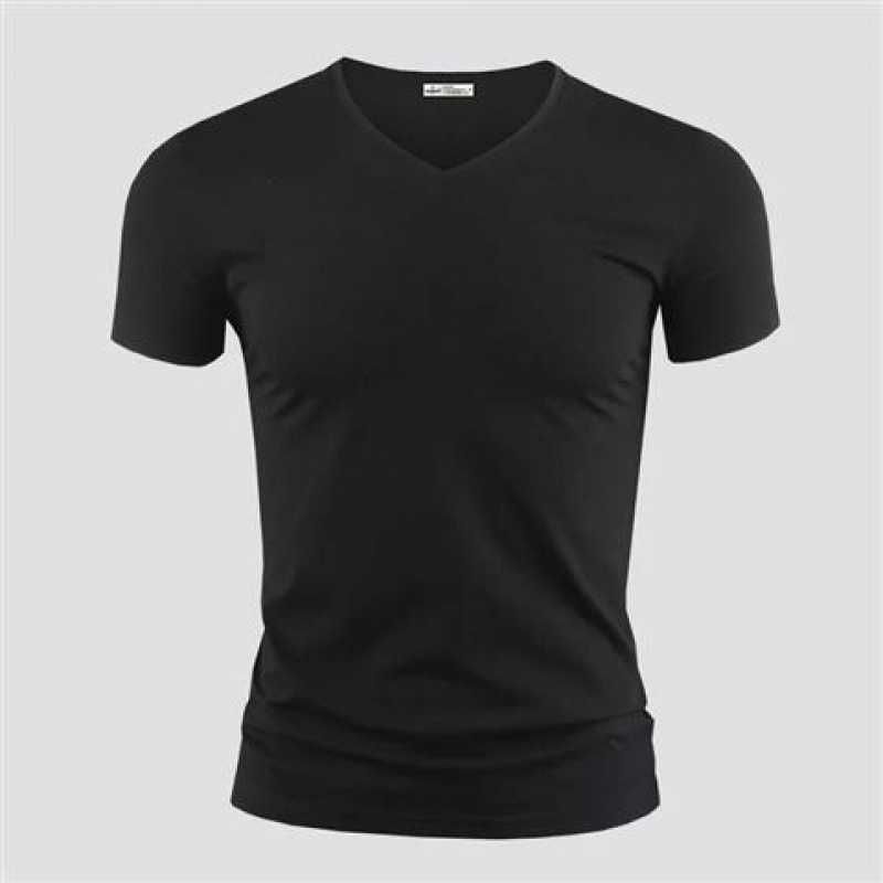 czarny kolor V-Neck