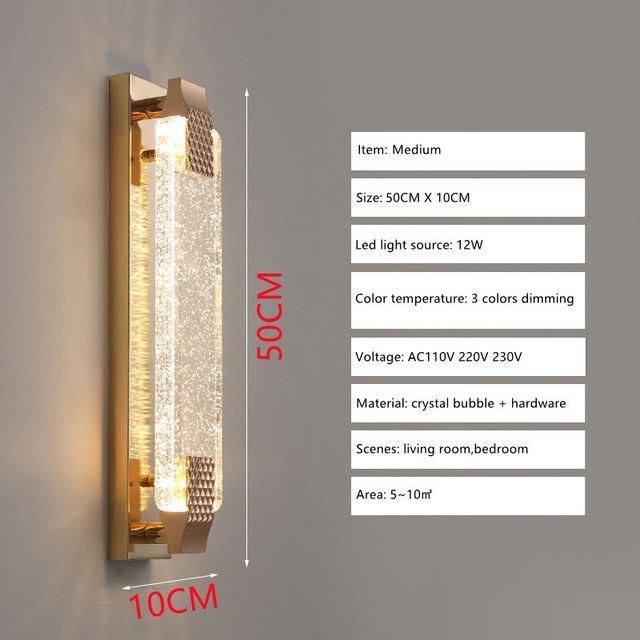 Moyen W10xH50cm 3 Color Dimming