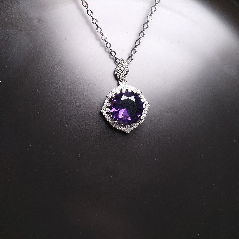Фиолетовый кулон+ожерелье