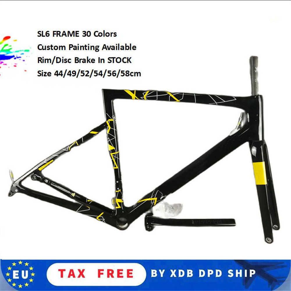 T1000 Custom Logo Sl6 Carbon Road Frame Bicycle Frameset Rim Brake Disc